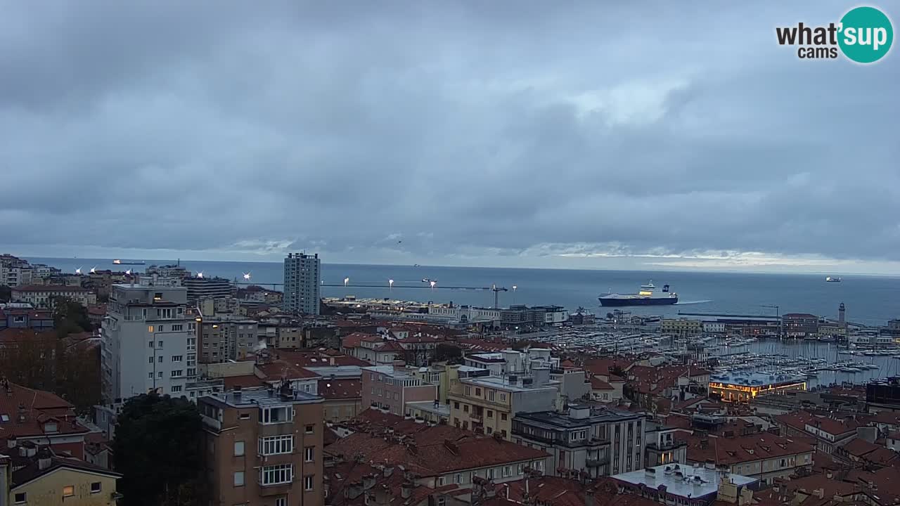 Webcam en vivo Trieste, ciudad, golfo, puerto y castillo de Miramare