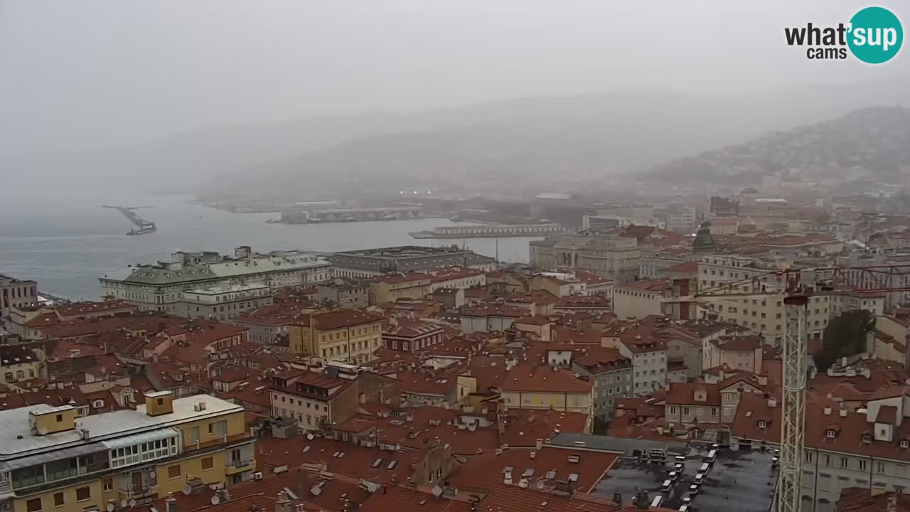 Webcam en vivo Trieste, ciudad, golfo, puerto y castillo de Miramare