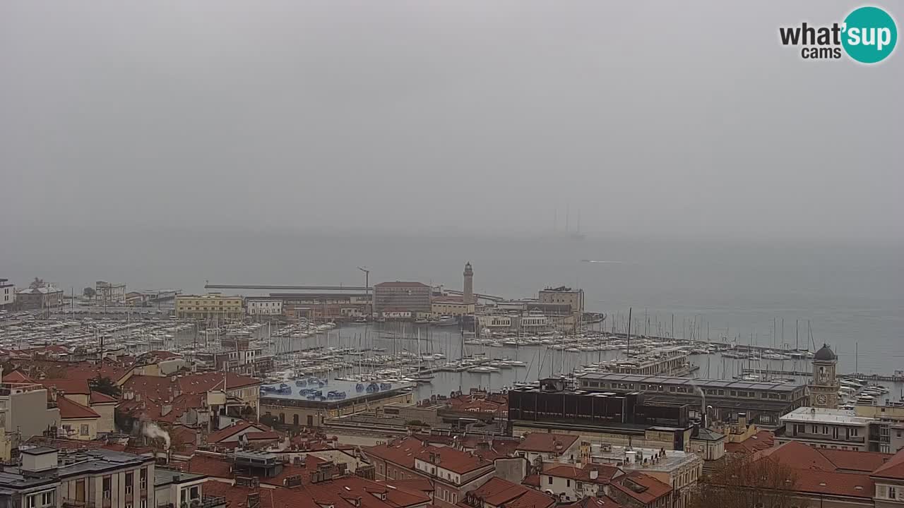 Webcam en vivo Trieste, ciudad, golfo, puerto y castillo de Miramare