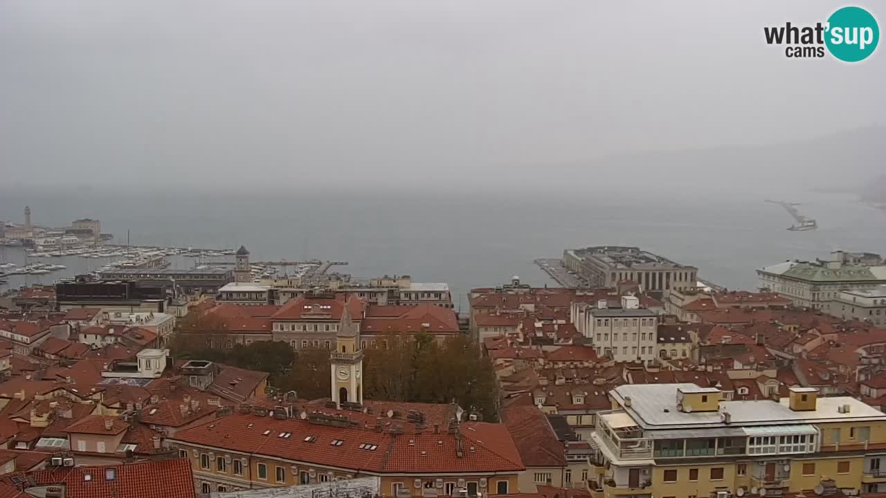 Webcam en vivo Trieste, ciudad, golfo, puerto y castillo de Miramare