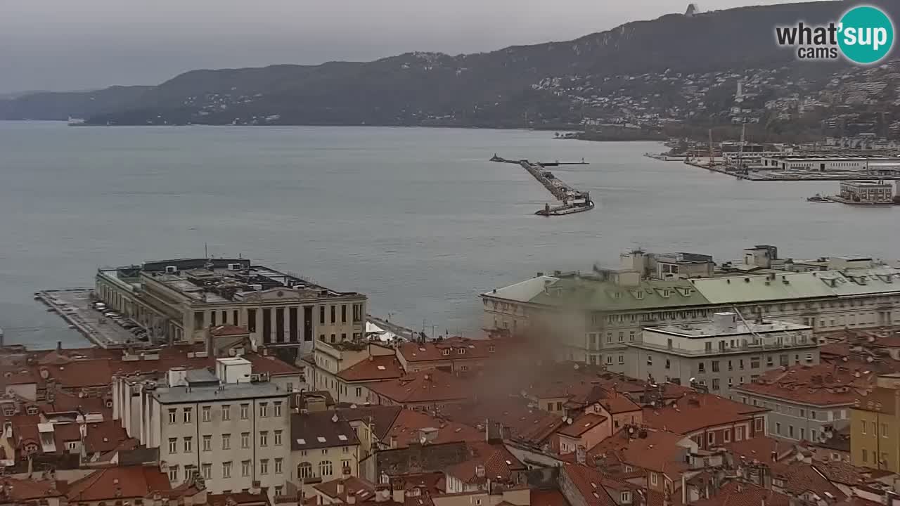 Webcam en vivo Trieste, ciudad, golfo, puerto y castillo de Miramare