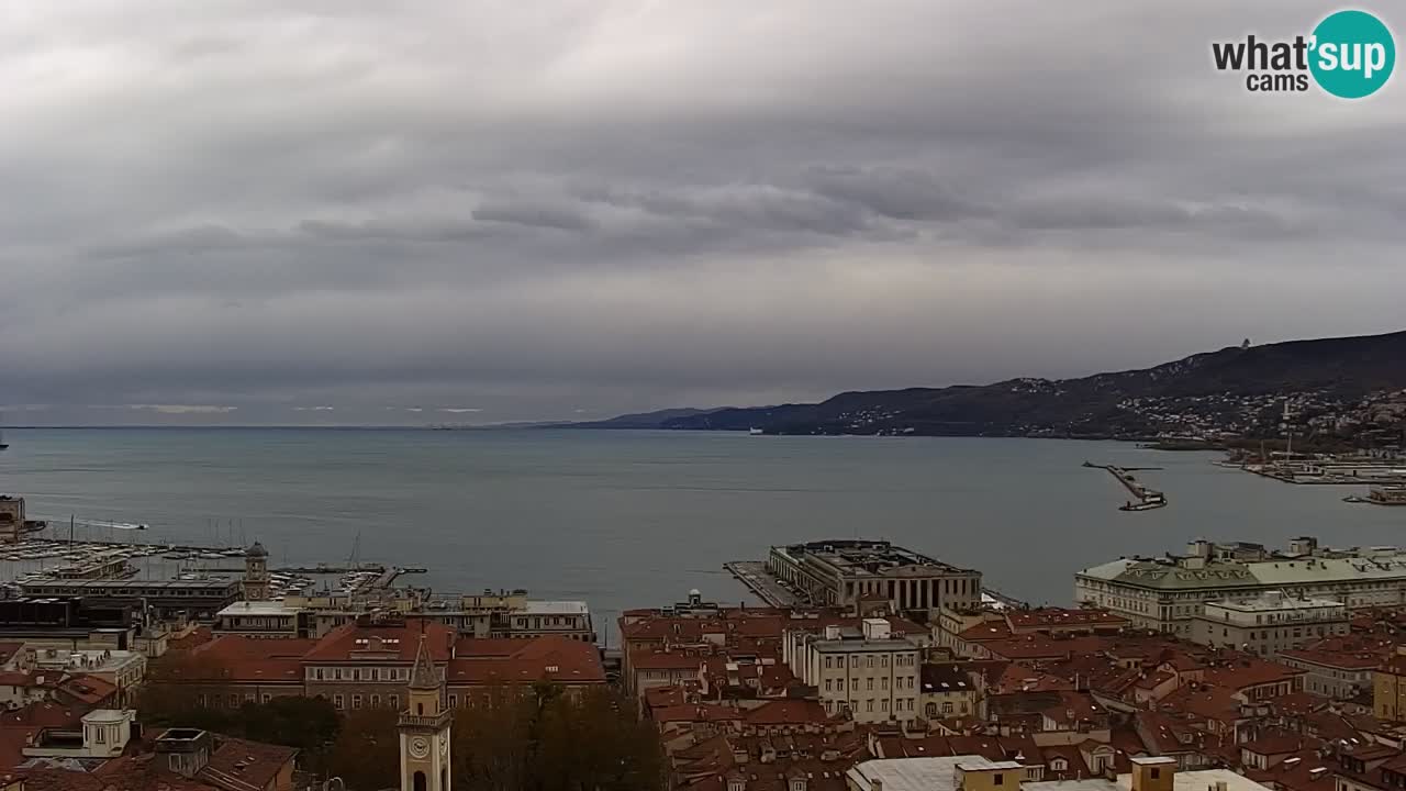 Webcam en vivo Trieste, ciudad, golfo, puerto y castillo de Miramare