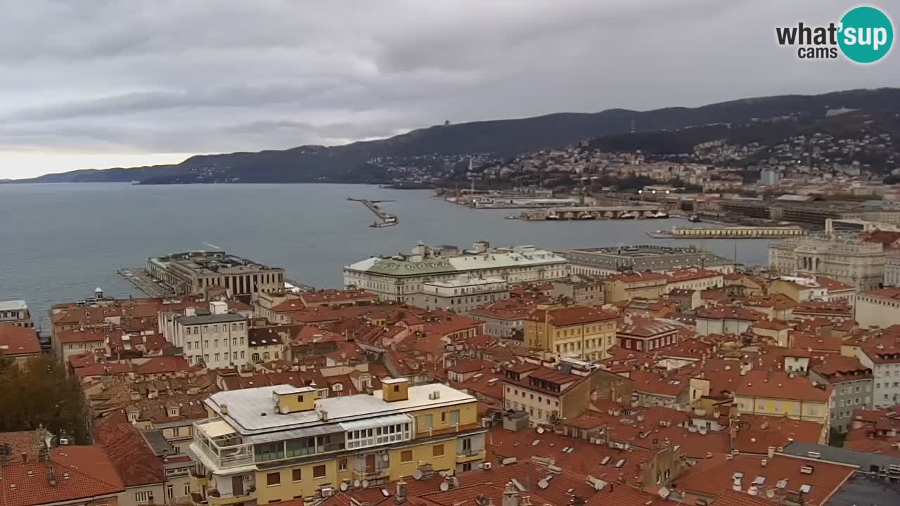 Webcam en vivo Trieste, ciudad, golfo, puerto y castillo de Miramare