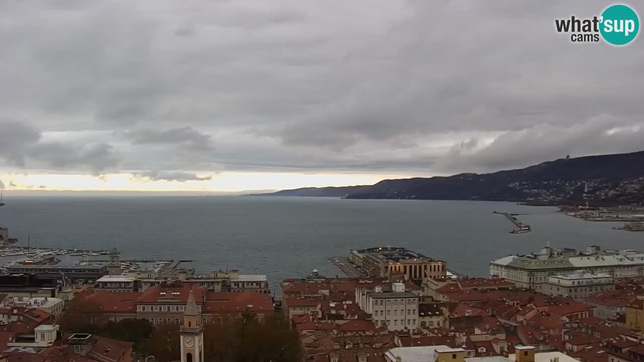 Webcam en vivo Trieste, ciudad, golfo, puerto y castillo de Miramare