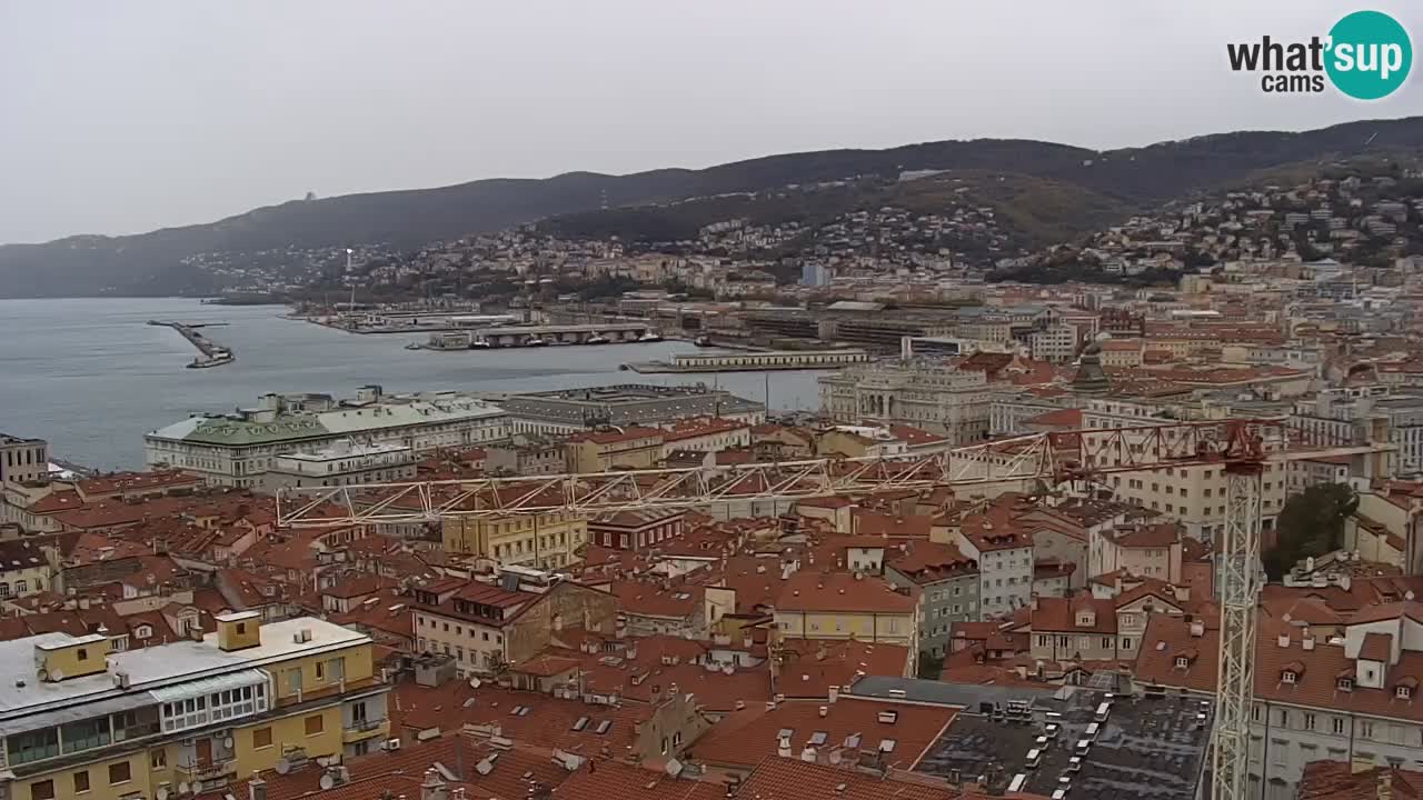 Webcam en vivo Trieste, ciudad, golfo, puerto y castillo de Miramare