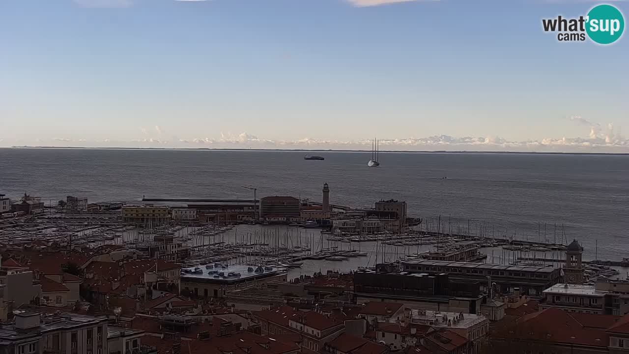 Live webcam Trieste – Panorama della città, del Golfo, stazione marittima e del castello di Miramare