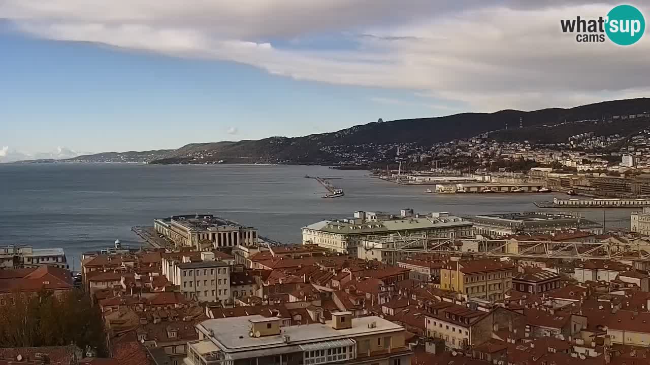 Live webcam Trieste – Panorama della città, del Golfo, stazione marittima e del castello di Miramare