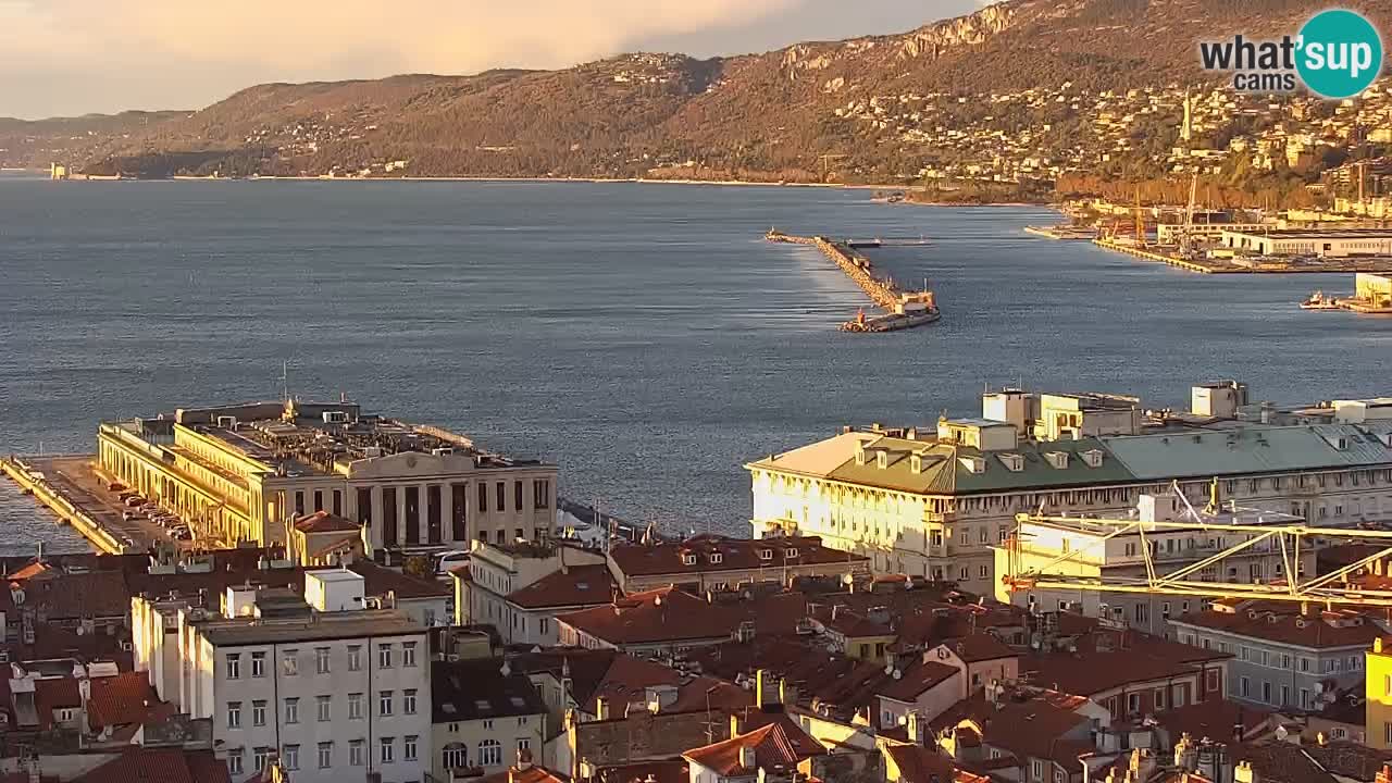 Webcam en vivo Trieste, ciudad, golfo, puerto y castillo de Miramare