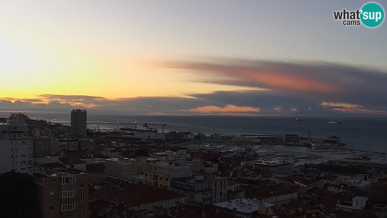 Live webcam Trieste – Panorama della città, del Golfo, stazione marittima e del castello di Miramare