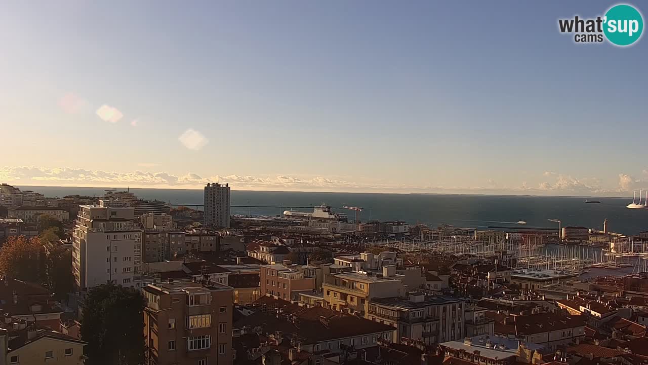 Live webcam Trieste – Panorama della città, del Golfo, stazione marittima e del castello di Miramare