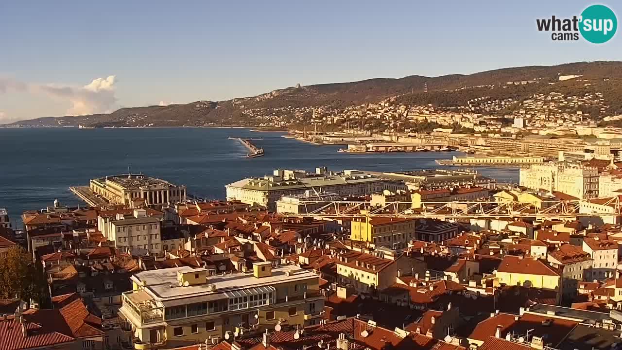 Webcam en vivo Trieste, ciudad, golfo, puerto y castillo de Miramare