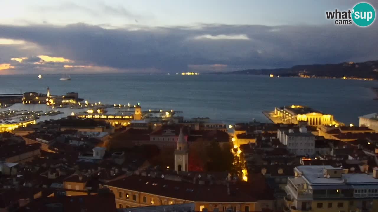 Webcam en vivo Trieste, ciudad, golfo, puerto y castillo de Miramare