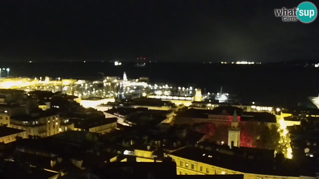 Webcam en vivo Trieste, ciudad, golfo, puerto y castillo de Miramare