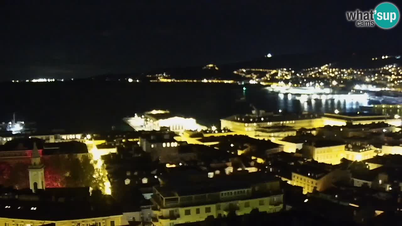 Webcam en vivo Trieste, ciudad, golfo, puerto y castillo de Miramare