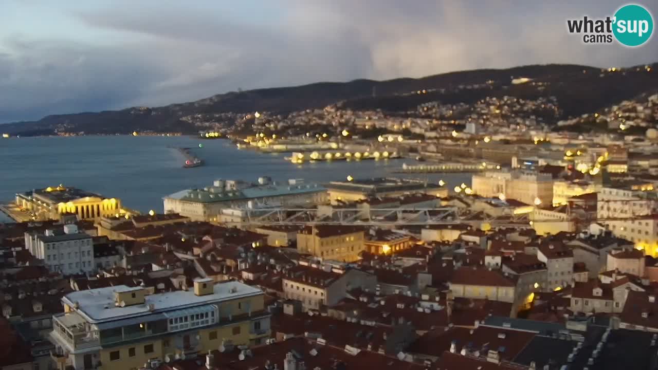 Webcam en vivo Trieste, ciudad, golfo, puerto y castillo de Miramare