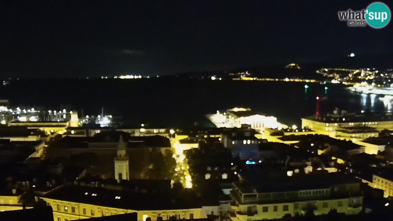 Webcam en vivo Trieste, ciudad, golfo, puerto y castillo de Miramare