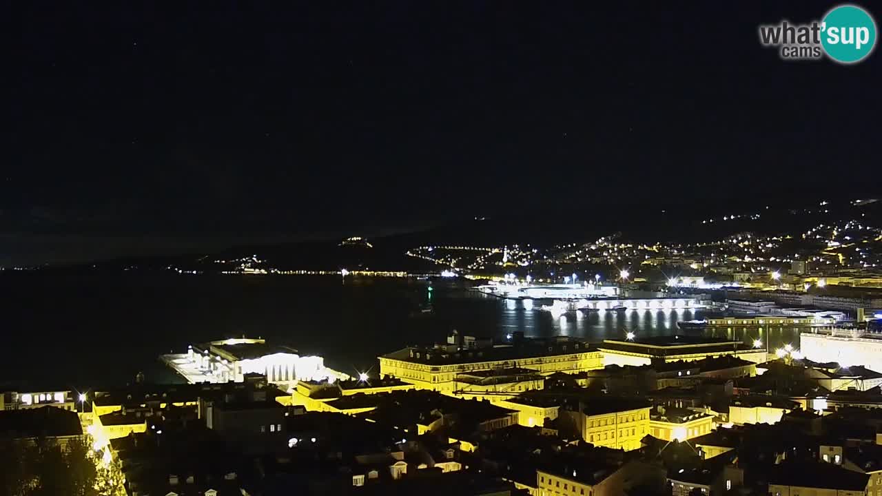 Webcam en vivo Trieste, ciudad, golfo, puerto y castillo de Miramare