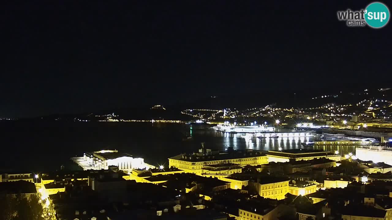 Webcam en vivo Trieste, ciudad, golfo, puerto y castillo de Miramare