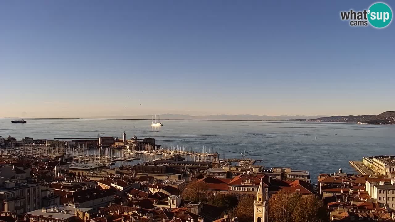 Webcam en vivo Trieste, ciudad, golfo, puerto y castillo de Miramare