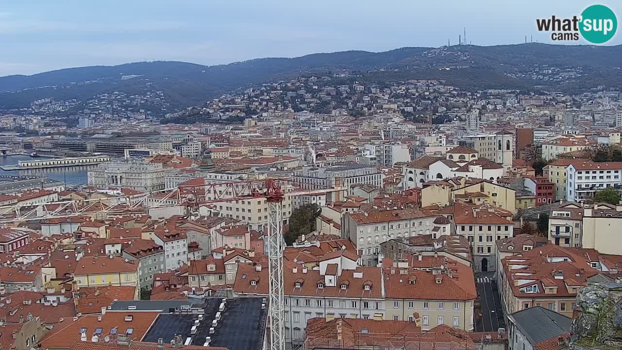 Webcam en vivo Trieste, ciudad, golfo, puerto y castillo de Miramare