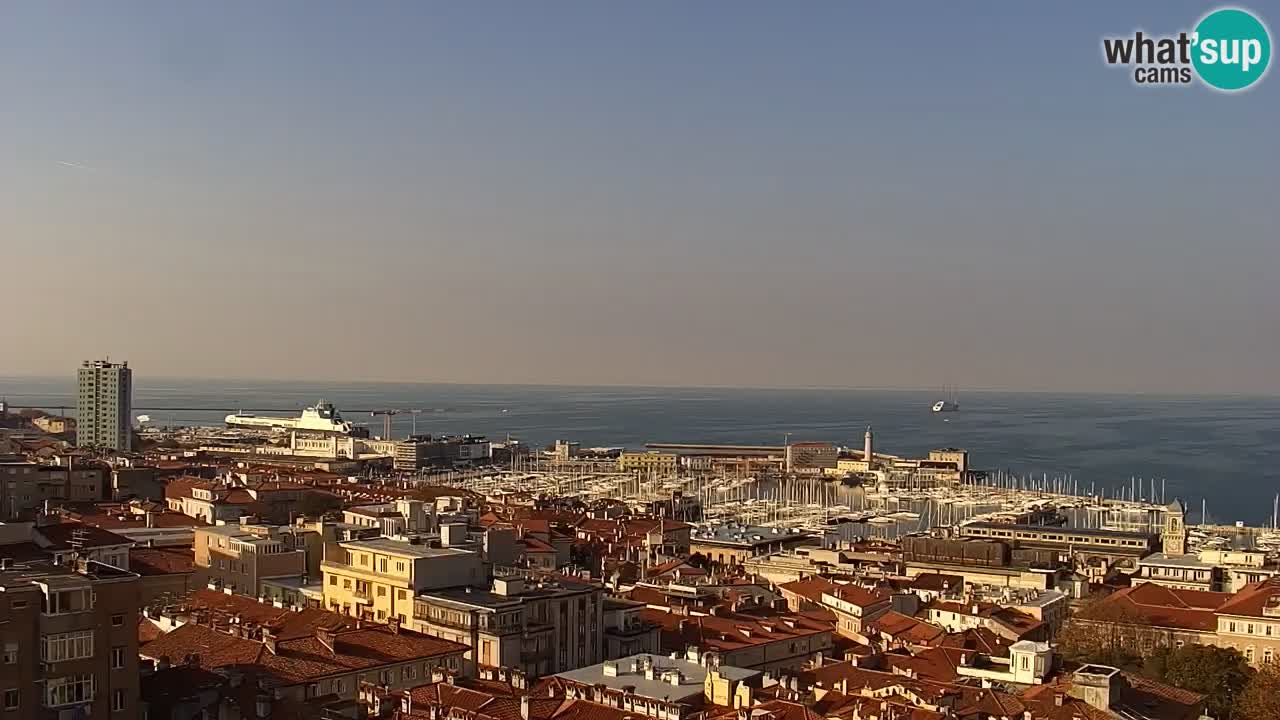 Webcam en vivo Trieste, ciudad, golfo, puerto y castillo de Miramare