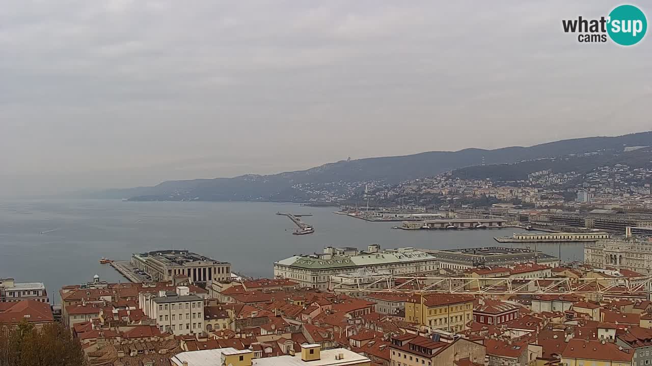 Live webcam Trieste – Panorama della città, del Golfo, stazione marittima e del castello di Miramare