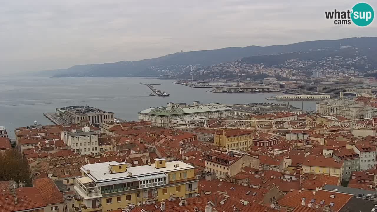 Live webcam Trieste – Panorama della città, del Golfo, stazione marittima e del castello di Miramare