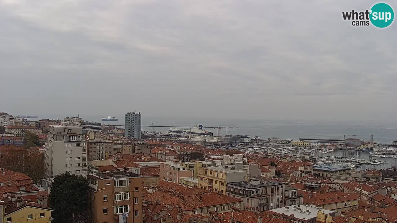 Webcam en vivo Trieste, ciudad, golfo, puerto y castillo de Miramare