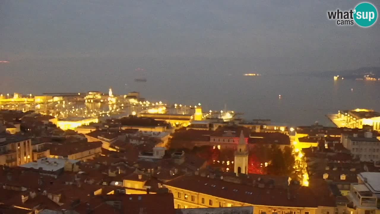 Webcam en vivo Trieste, ciudad, golfo, puerto y castillo de Miramare