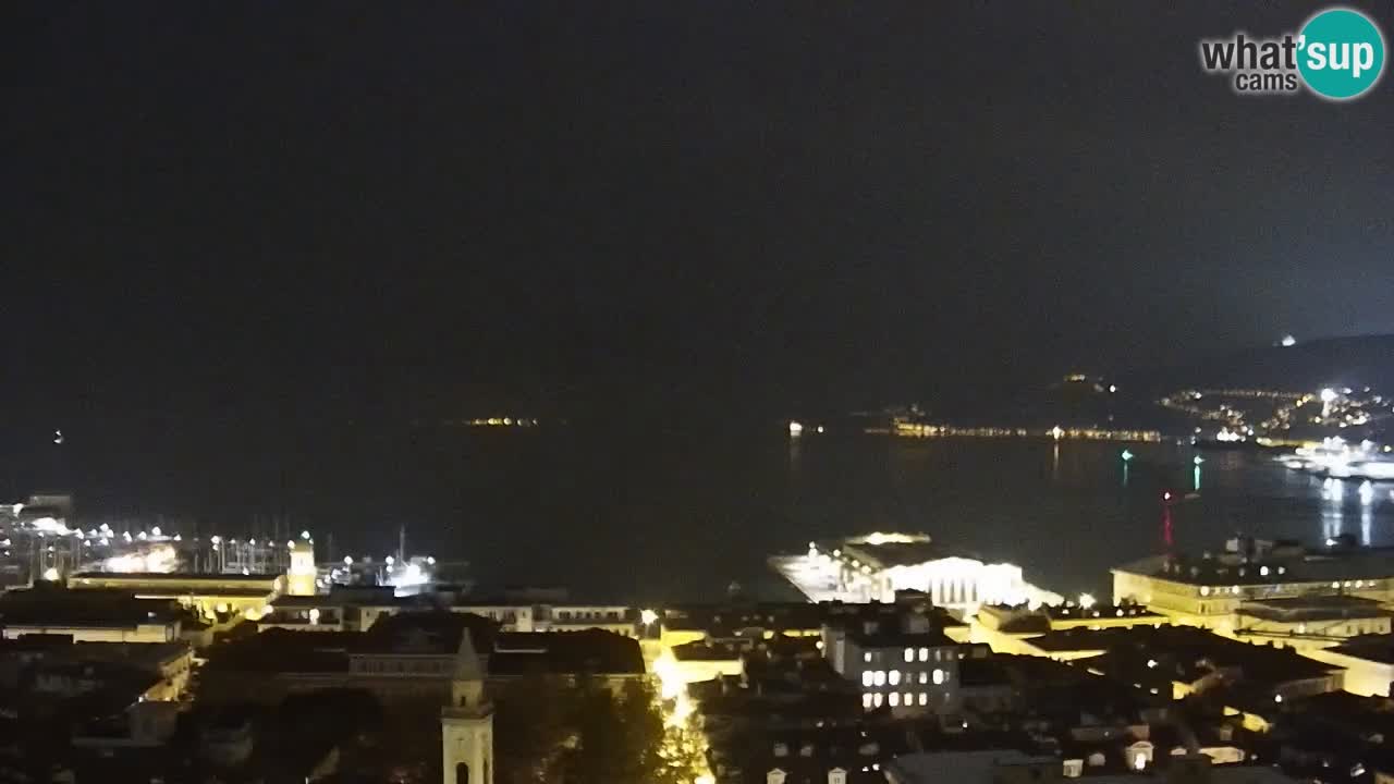 Webcam en vivo Trieste, ciudad, golfo, puerto y castillo de Miramare