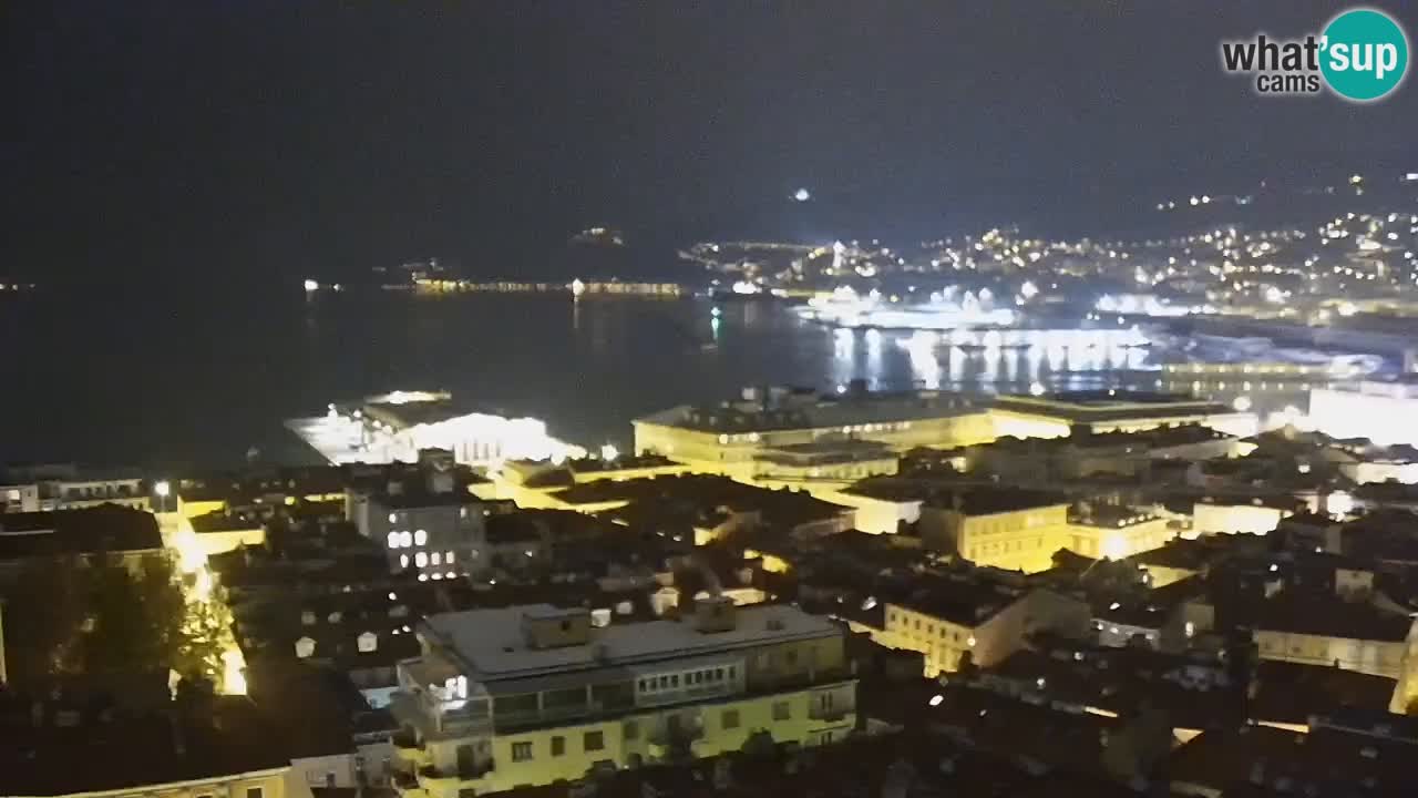 Webcam en vivo Trieste, ciudad, golfo, puerto y castillo de Miramare