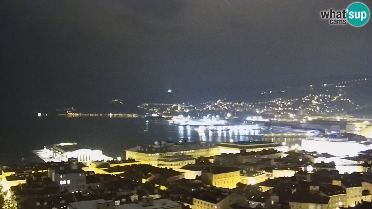 Live webcam Trieste – Panorama della città, del Golfo, stazione marittima e del castello di Miramare