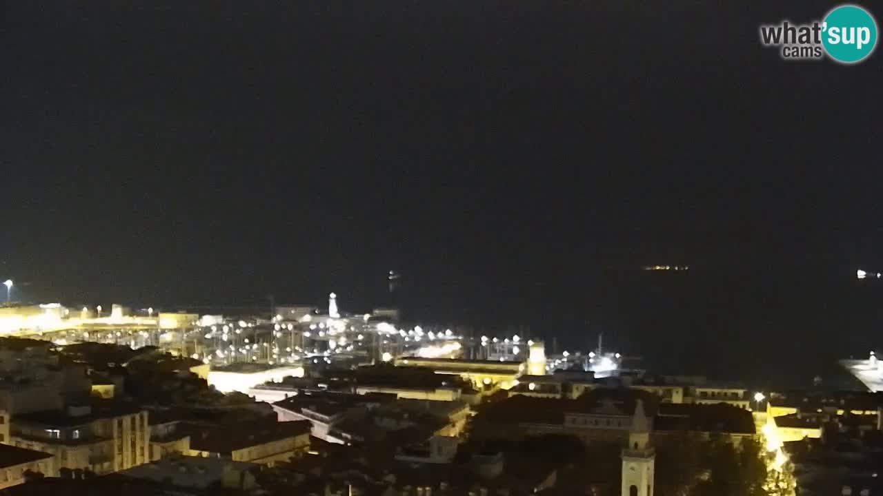 Webcam en vivo Trieste, ciudad, golfo, puerto y castillo de Miramare