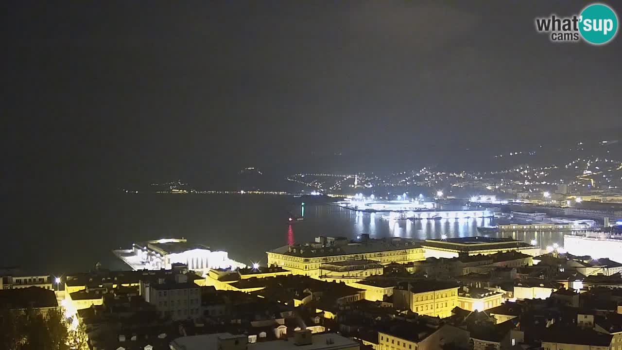 Webcam en vivo Trieste, ciudad, golfo, puerto y castillo de Miramare