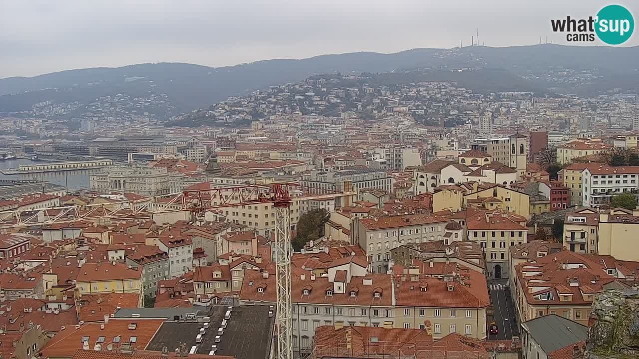 Webcam en vivo Trieste, ciudad, golfo, puerto y castillo de Miramare