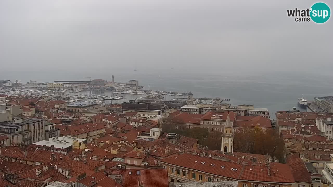 Webcam en vivo Trieste, ciudad, golfo, puerto y castillo de Miramare