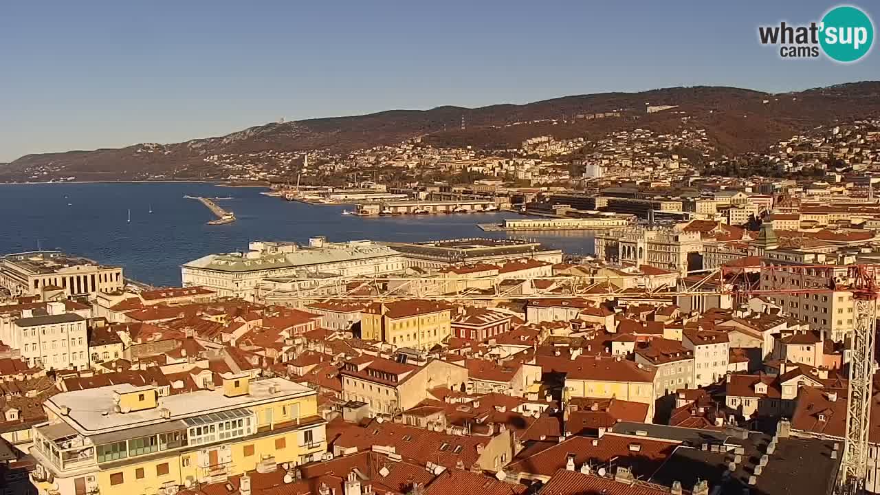 Live webcam Trieste – Panorama della città, del Golfo, stazione marittima e del castello di Miramare