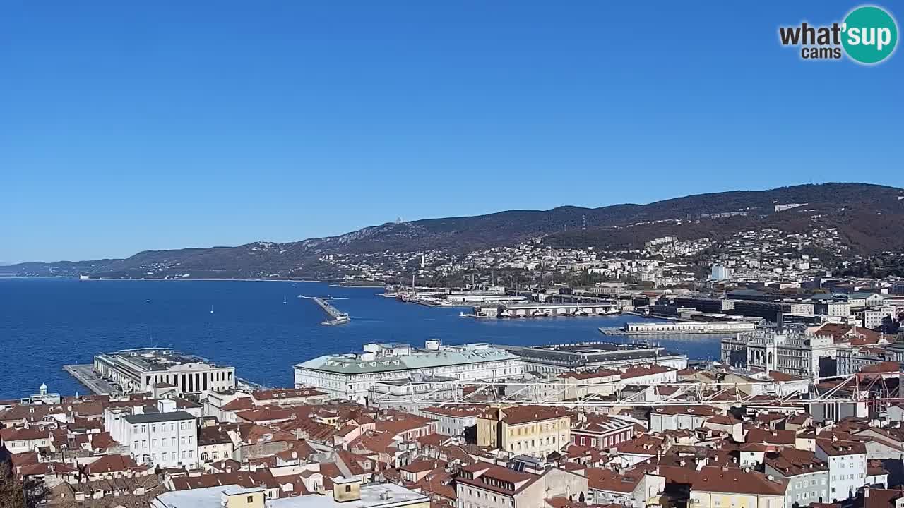 Live webcam Trieste – Panorama della città, del Golfo, stazione marittima e del castello di Miramare