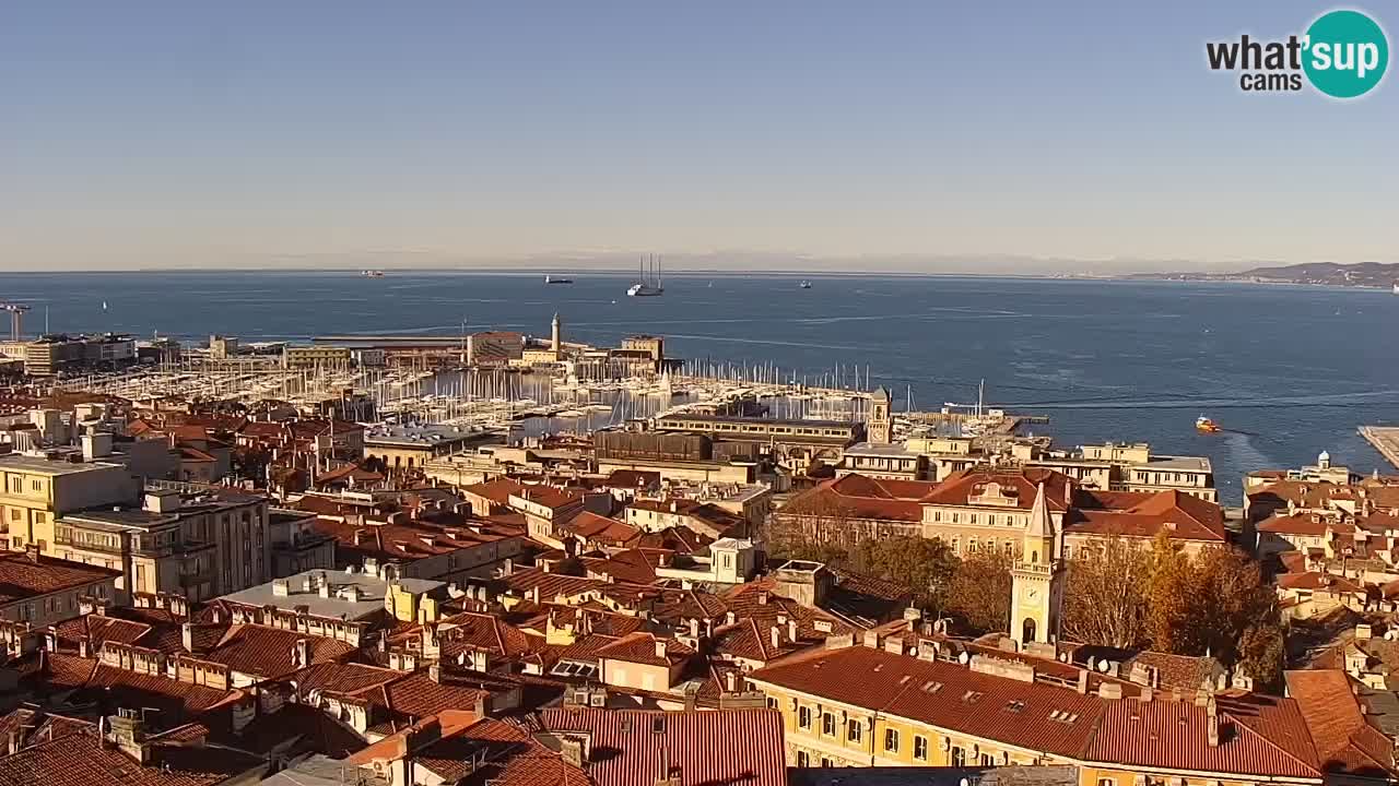 Webcam en vivo Trieste, ciudad, golfo, puerto y castillo de Miramare