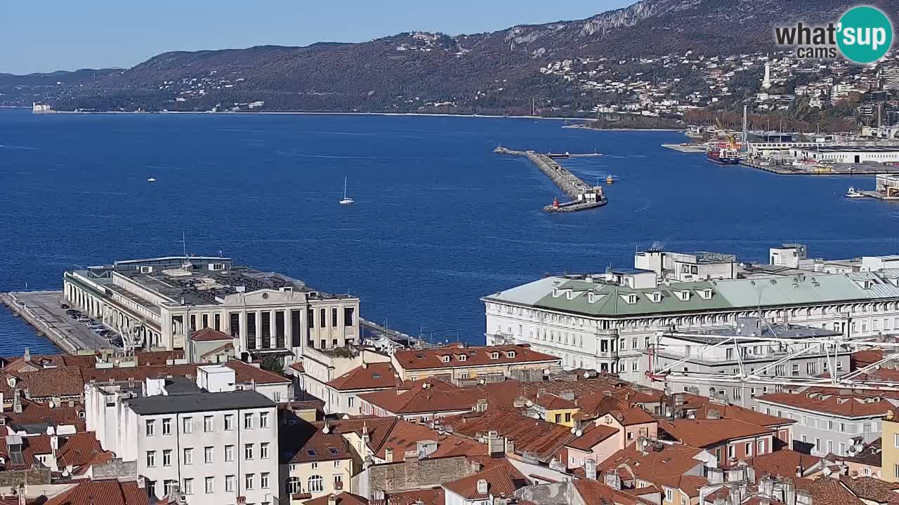 Live webcam Trieste – Panorama della città, del Golfo, stazione marittima e del castello di Miramare