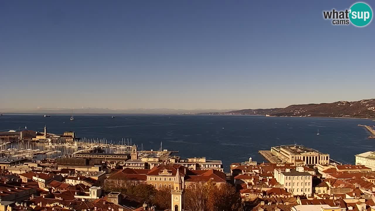 Live webcam Trieste – Panorama della città, del Golfo, stazione marittima e del castello di Miramare