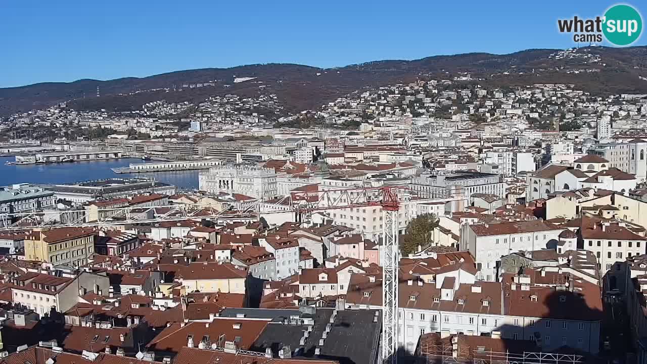 Webcam en vivo Trieste, ciudad, golfo, puerto y castillo de Miramare