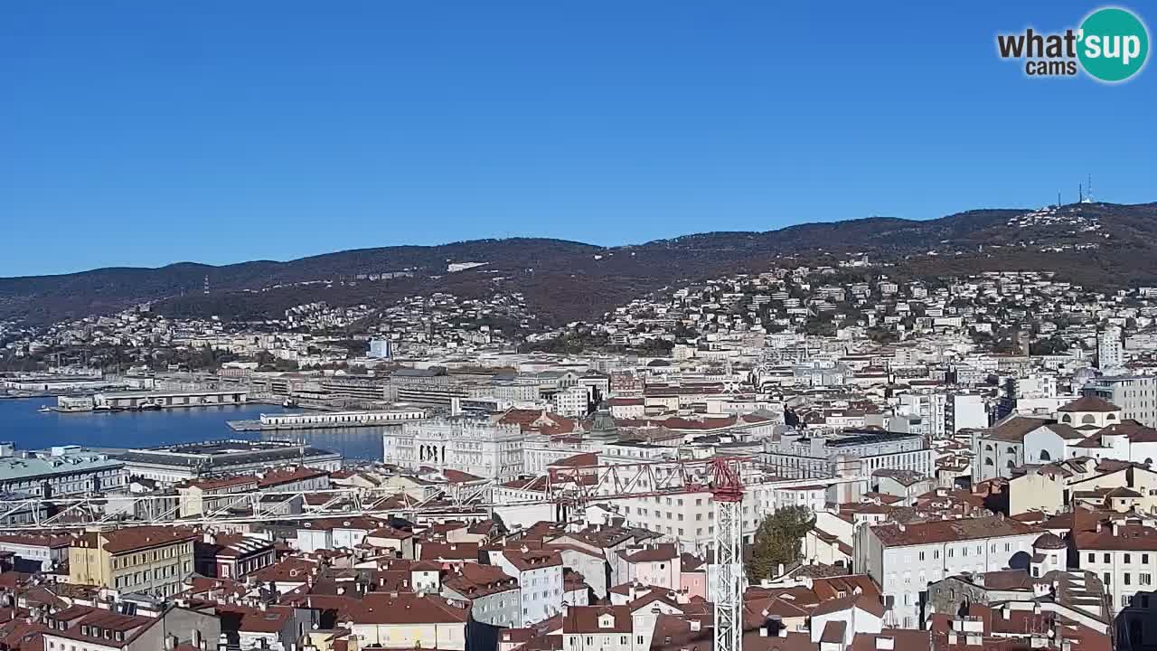 Webcam en vivo Trieste, ciudad, golfo, puerto y castillo de Miramare