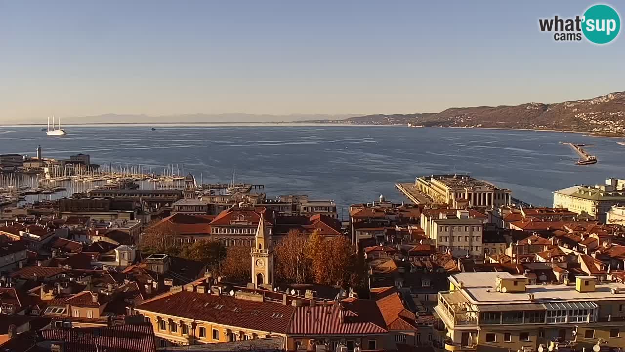 Live webcam Trieste – Panorama della città, del Golfo, stazione marittima e del castello di Miramare