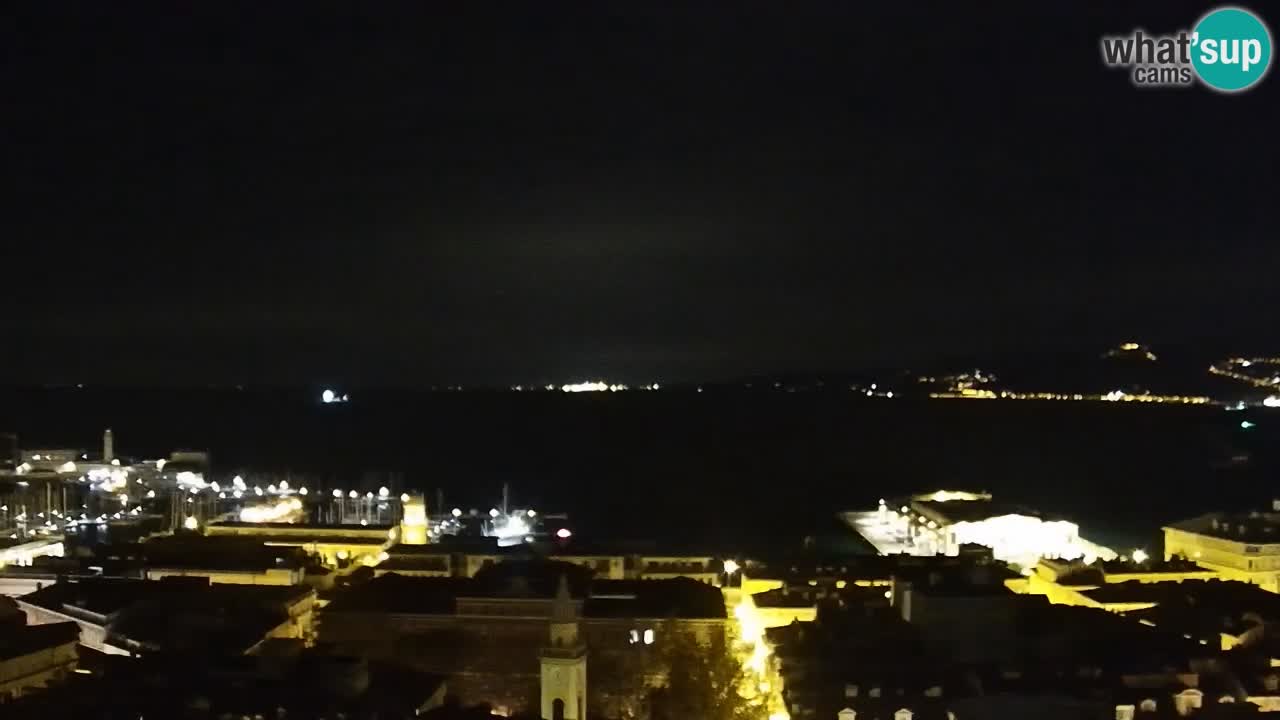 Webcam en vivo Trieste, ciudad, golfo, puerto y castillo de Miramare