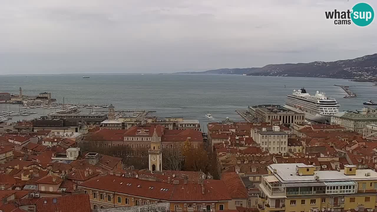 Webcam en vivo Trieste, ciudad, golfo, puerto y castillo de Miramare