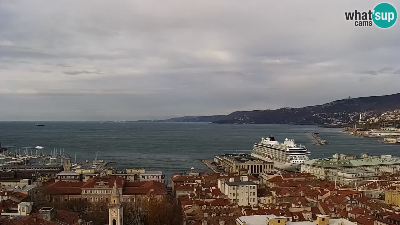 Webcam en vivo Trieste, ciudad, golfo, puerto y castillo de Miramare