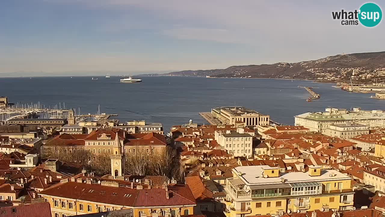 Live webcam Trieste – Panorama of the city, the Gulf, the maritime station and the Miramare castle