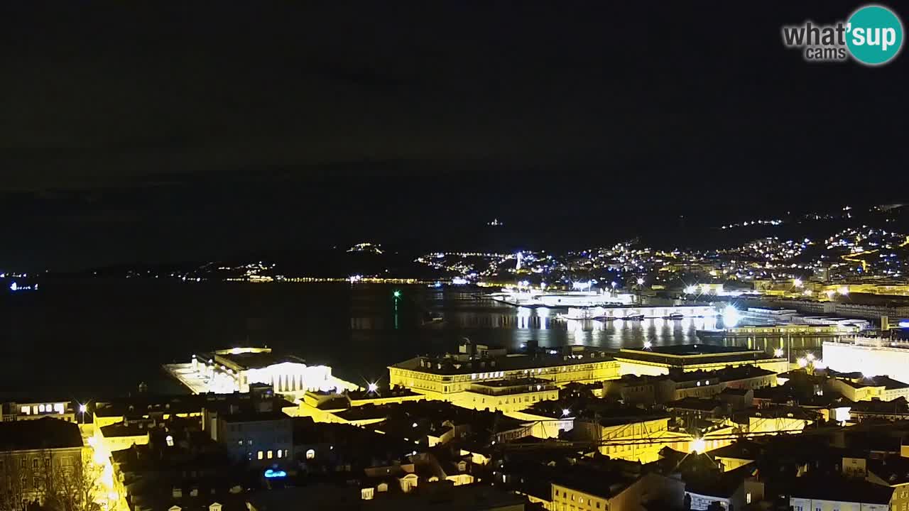 Live webcam Trieste – Panorama of the city, the Gulf, the maritime station and the Miramare castle