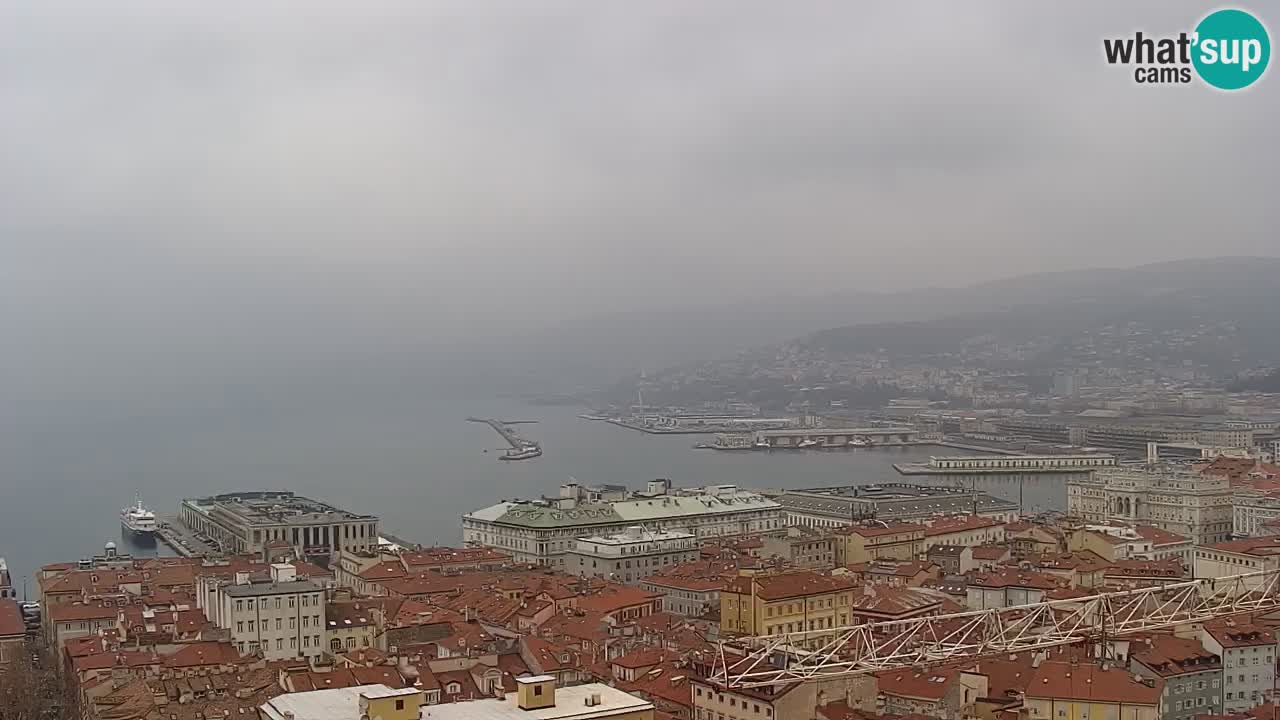 Webcam en vivo Trieste, ciudad, golfo, puerto y castillo de Miramare